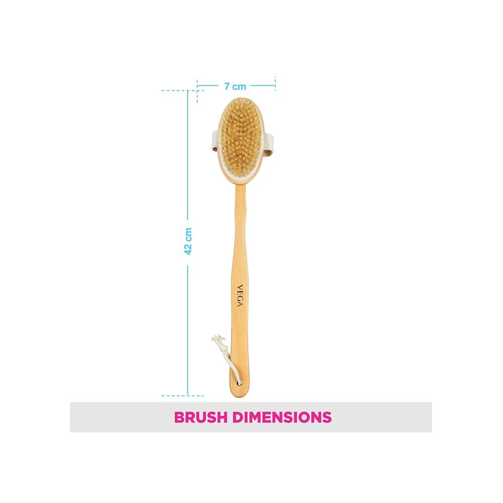 Vega Natural Bristle Bath Brush with Long Handle (NBA-1/3) : 1 piece