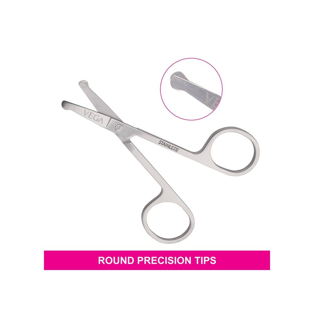 Vega Stainless Steel Nasal Safety Scissors : 1 piece