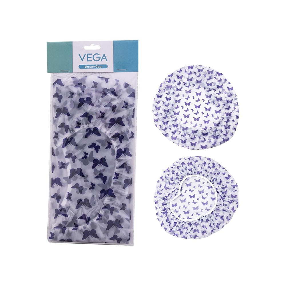 Vega Reusable Waterproof Bathroom Shower Cap (SC-02) : 1 pack (2 pieces)