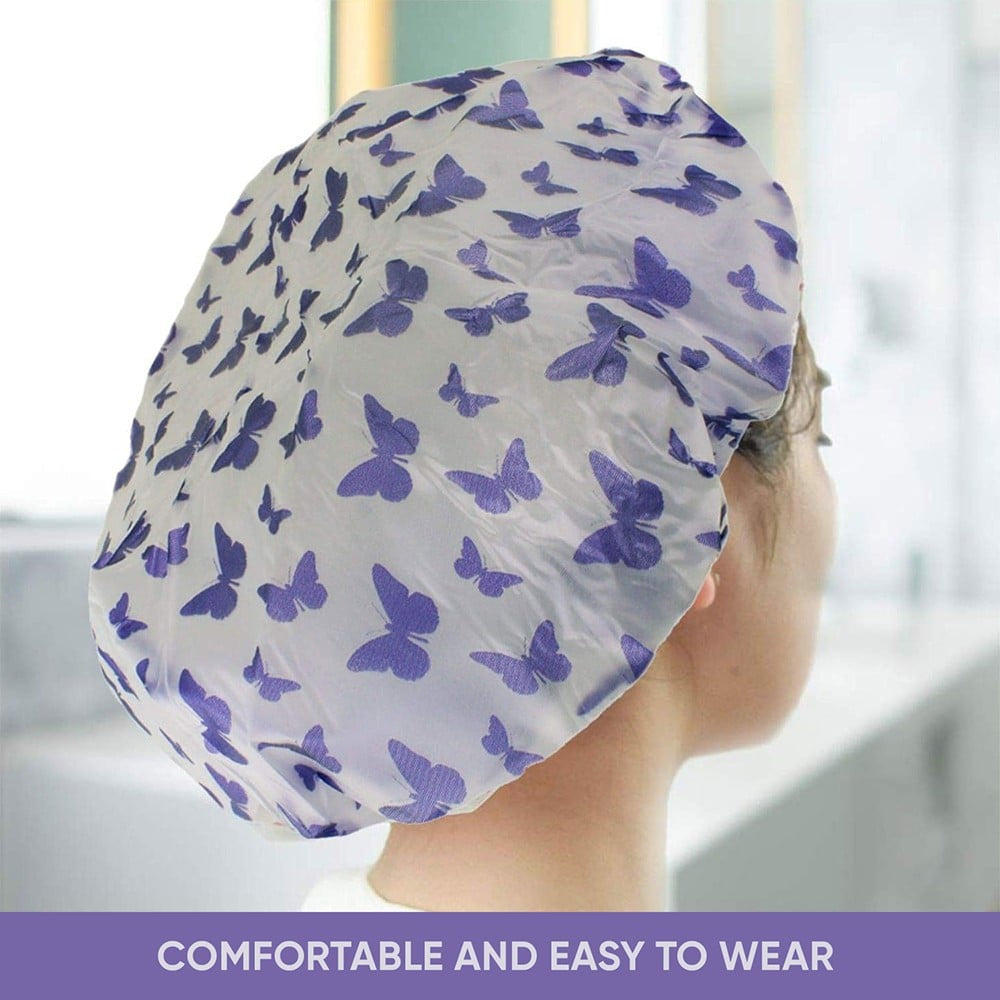 Vega Reusable Waterproof Bathroom Shower Cap (SC-02) : 1 pack (2 pieces)