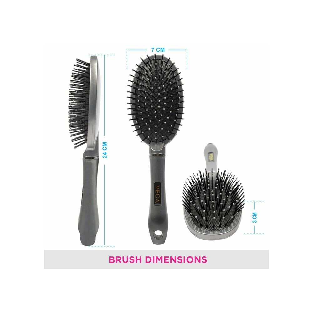 Vega Cushioned Hair Brush (Black) : 1 piece