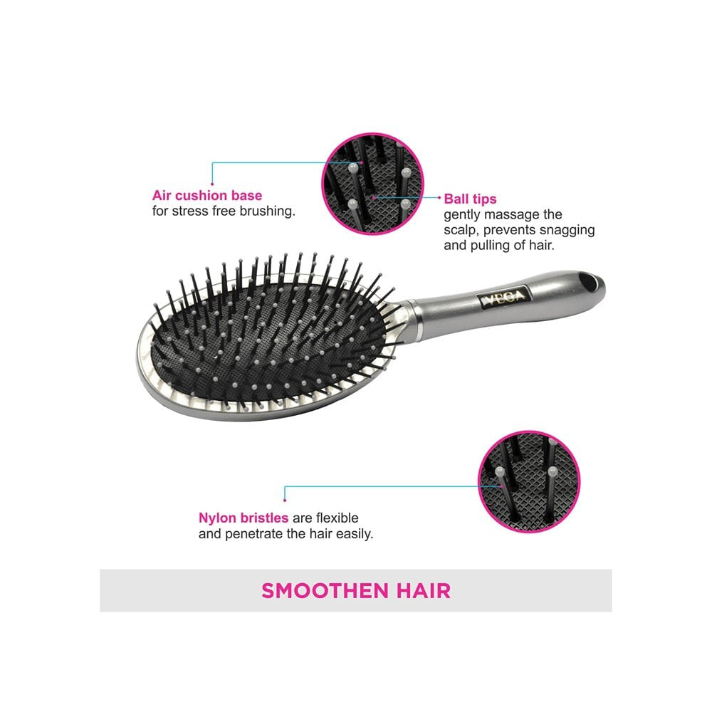 Vega Cushioned Hair Brush (Black) : 1 piece