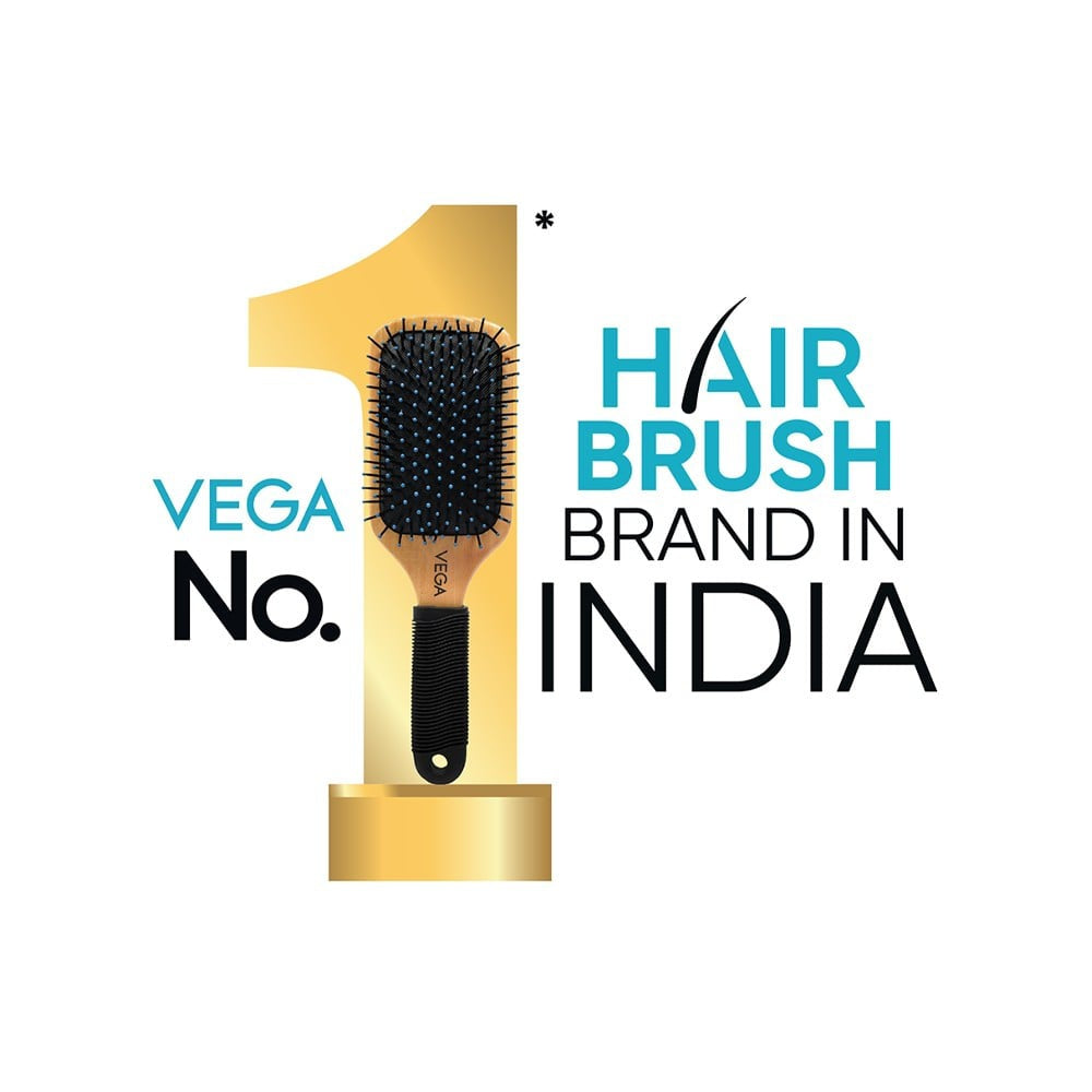 Vega Cushioned Hair Brush (Black) : 1 piece
