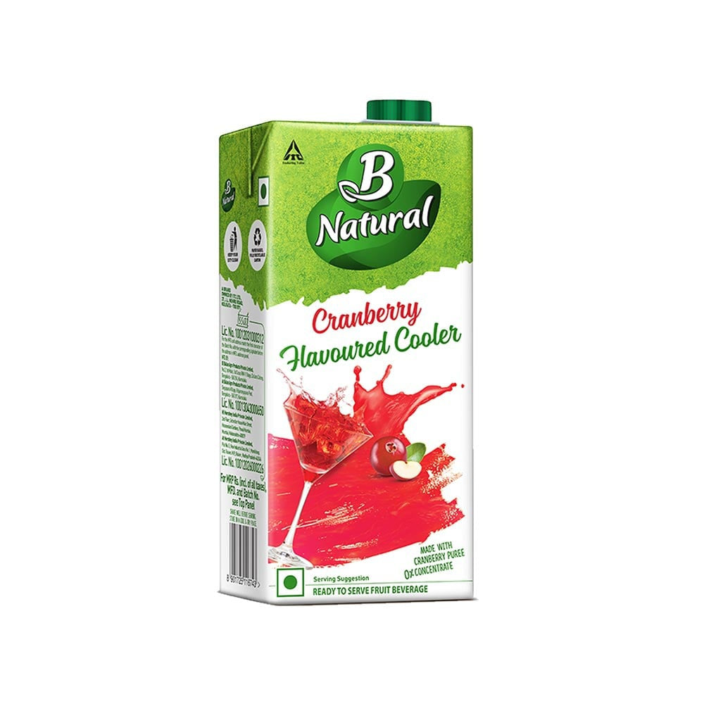 B Natural Cranberry Flavoured Juice - Pack of 2 : 2 x 1 ltr