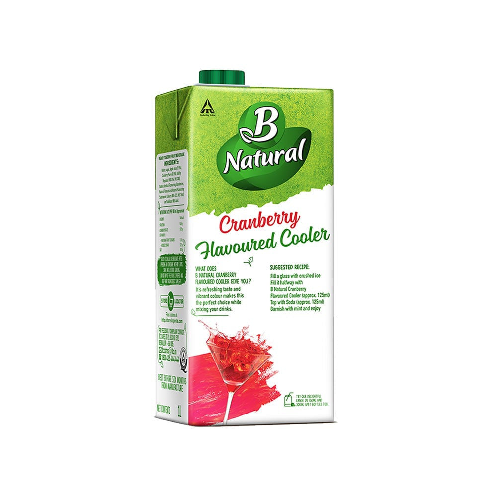 B Natural Cranberry Flavoured Juice - Pack of 2 : 2 x 1 ltr