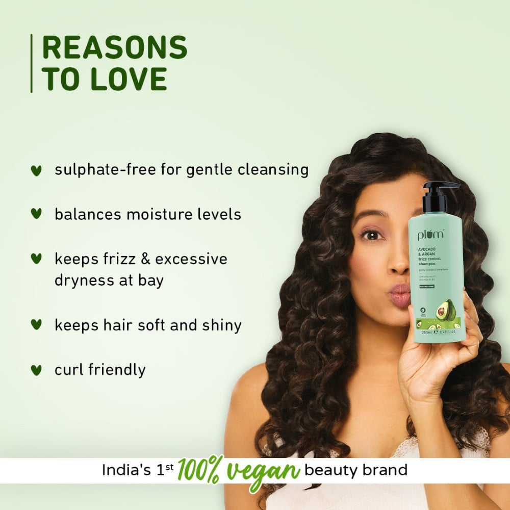 Plum Avocado And Argan Frizz Control Shampoo : 250 ml