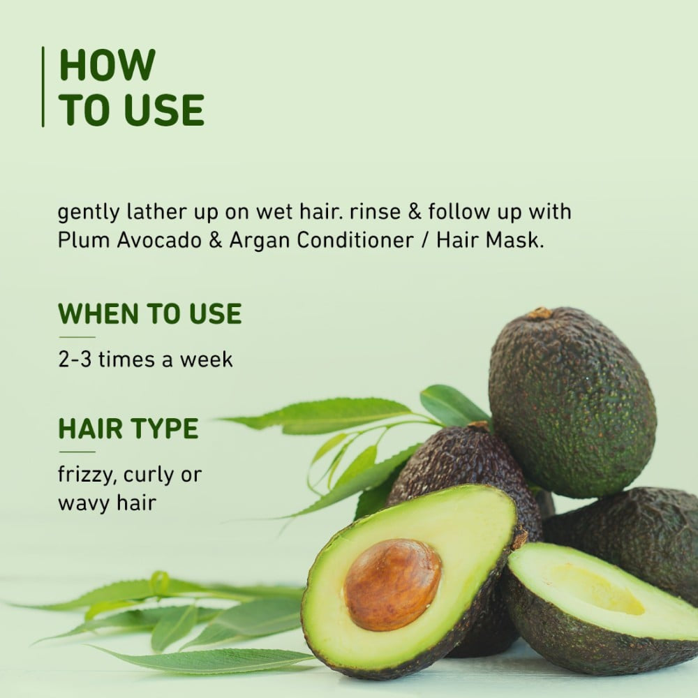 Plum Avocado And Argan Frizz Control Shampoo : 250 ml