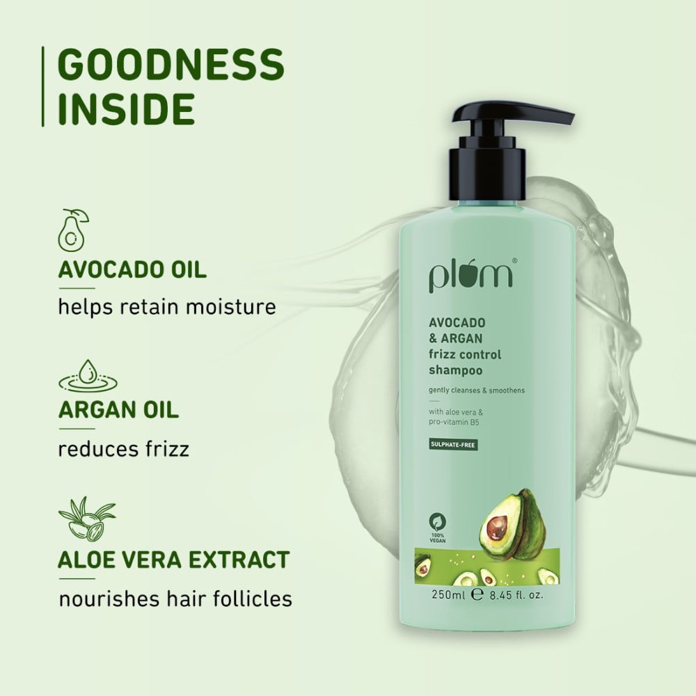 Plum Avocado And Argan Frizz Control Shampoo : 250 ml