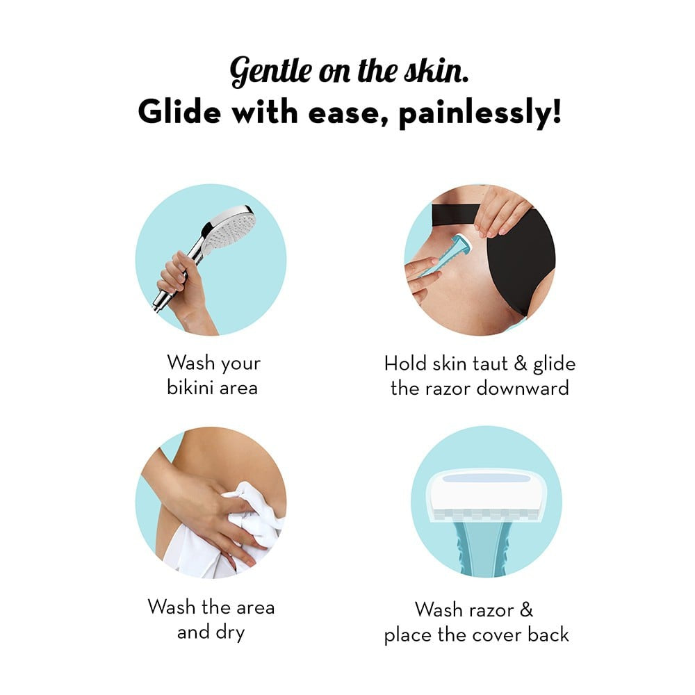 Plush Bikini Razor + Plush Rash Free Sanitary Pads (8L+6XL and 2 Free Liners) Combo : 14 pieces + 1 pack (2 pieces)