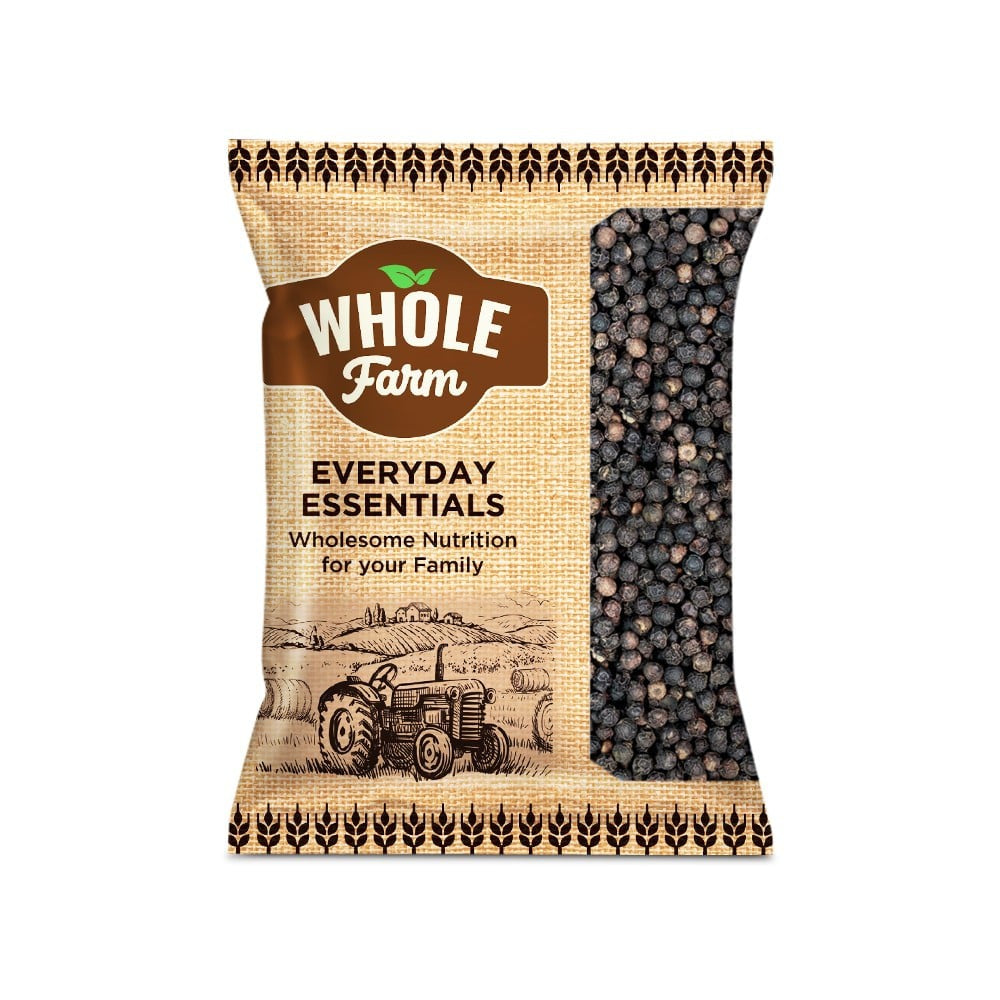 Whole Farm Premium Black Peppercorns/Kali Mirch : 100 g