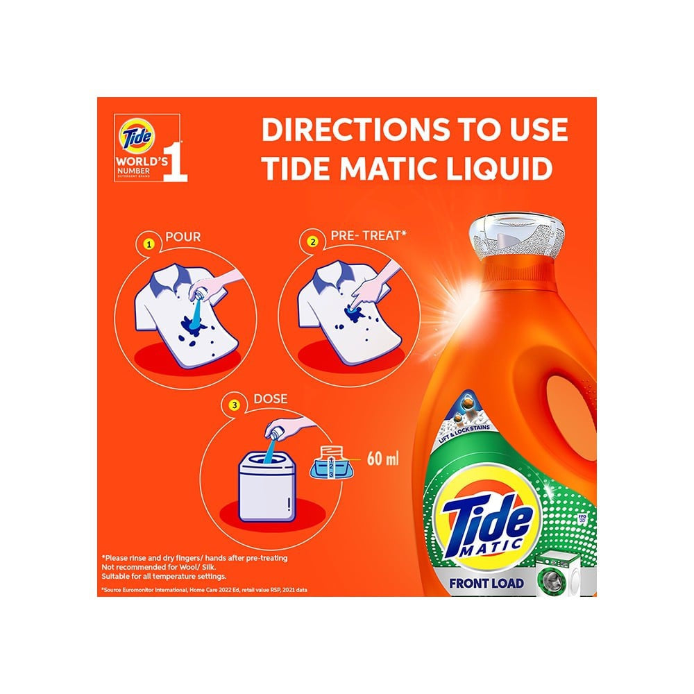Tide Matic Front Load Liquid Detergent : 850 ml