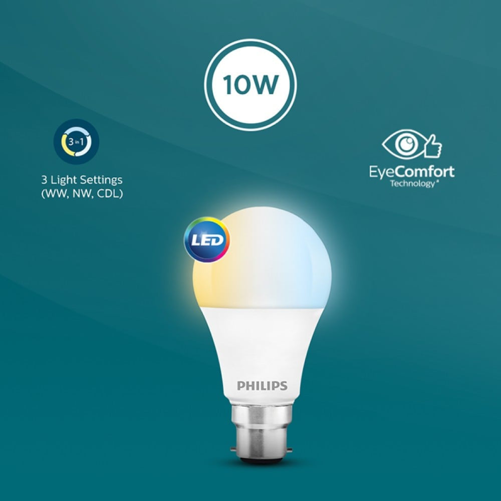 Philips Lighting SceneSwitch 10W LED Bulb (3 Colors in 1 LED Bulb, Tunable White) (White) : 1 unit
