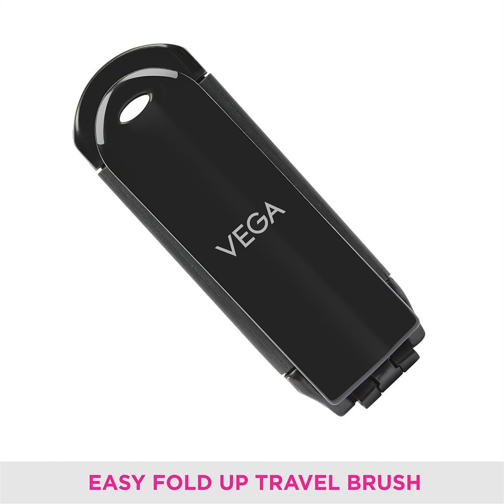 Vega Folding Compact Hair Brush (Black) : 1 piece