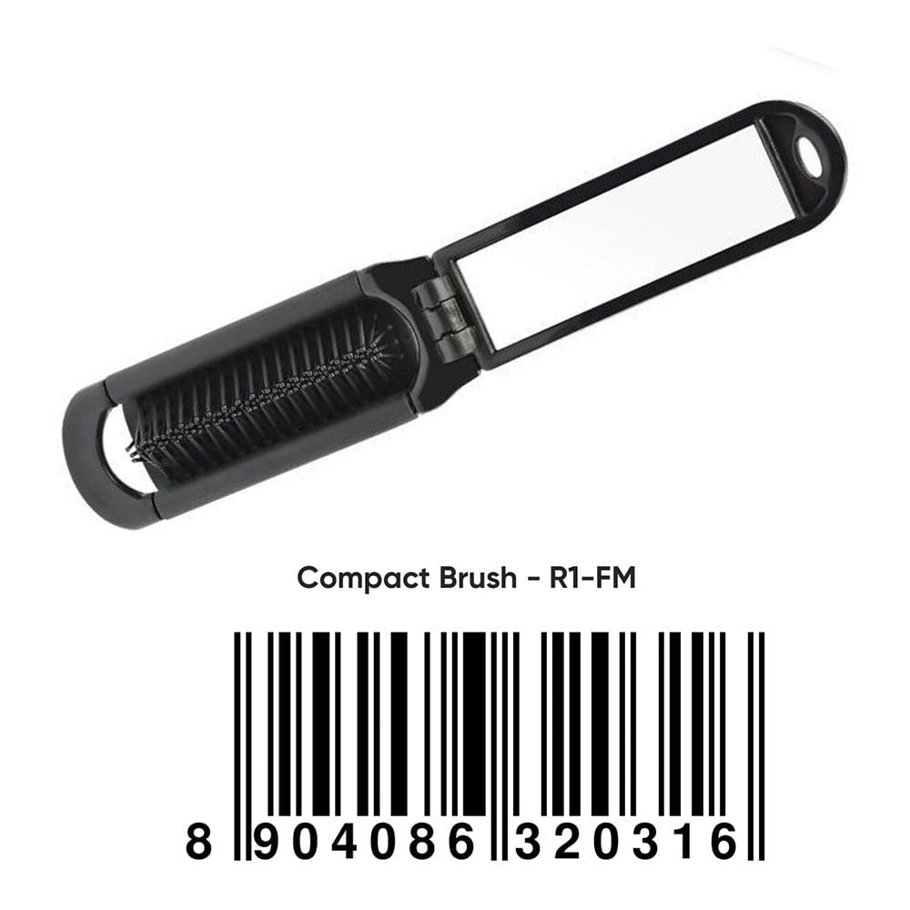 Vega Folding Compact Hair Brush (Black) : 1 piece