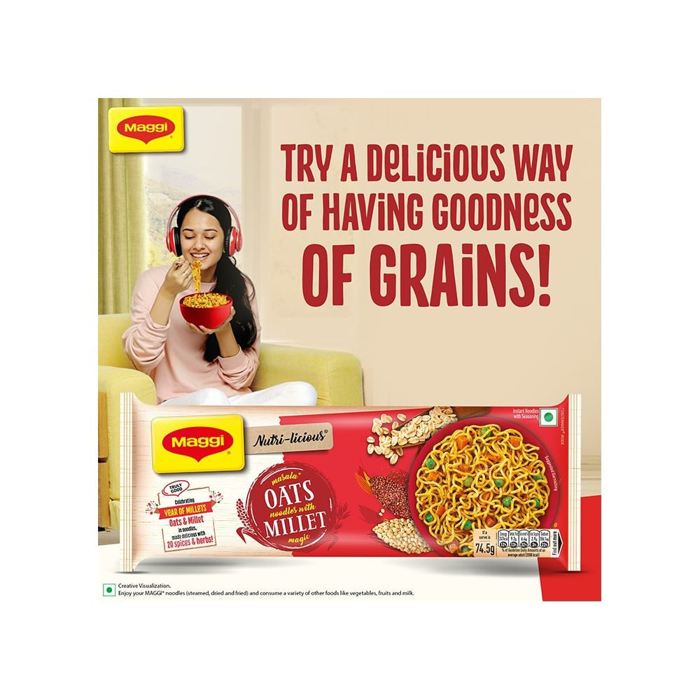 Maggi Nutri-Licious Masala Oats Instant Noodles with Millet Magic : 298 g