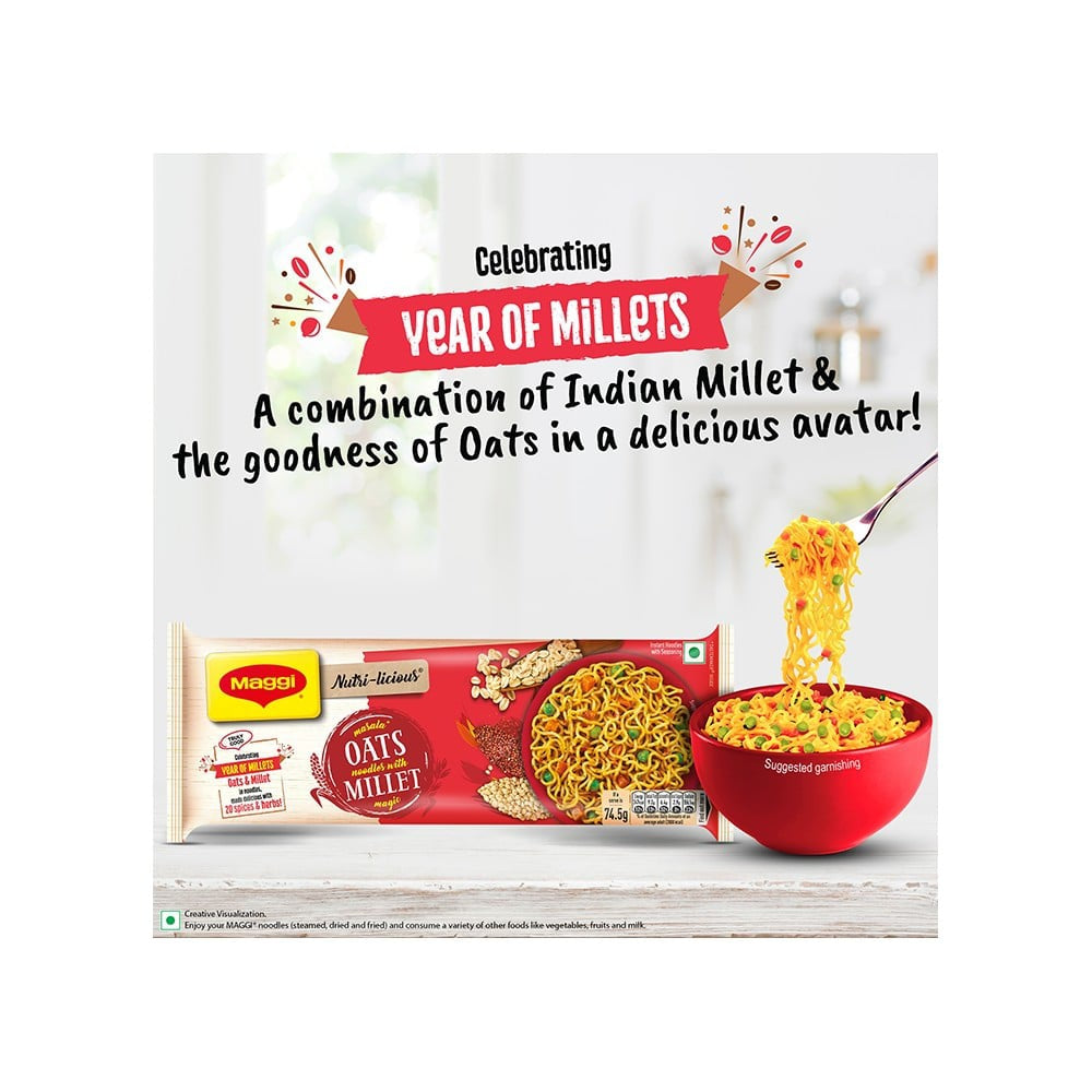 Maggi Nutri-Licious Masala Oats Instant Noodles with Millet Magic : 298 g