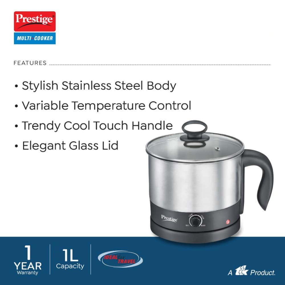 Prestige PMC Multi Purpose Kettle 1ltr (600W, PMC 1.0+, Silver) : 1 unit