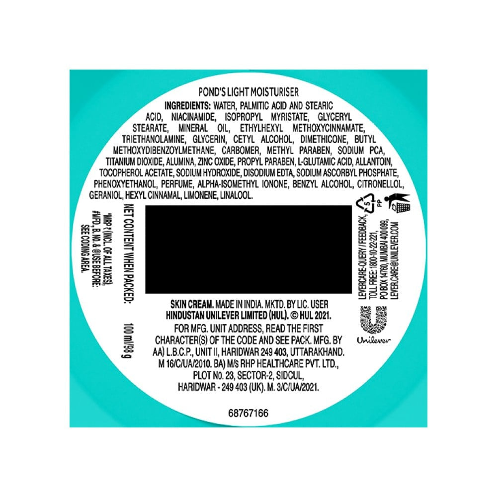 Pond's Light Moisturizing Cream (For Soft Skin) : 100 ml