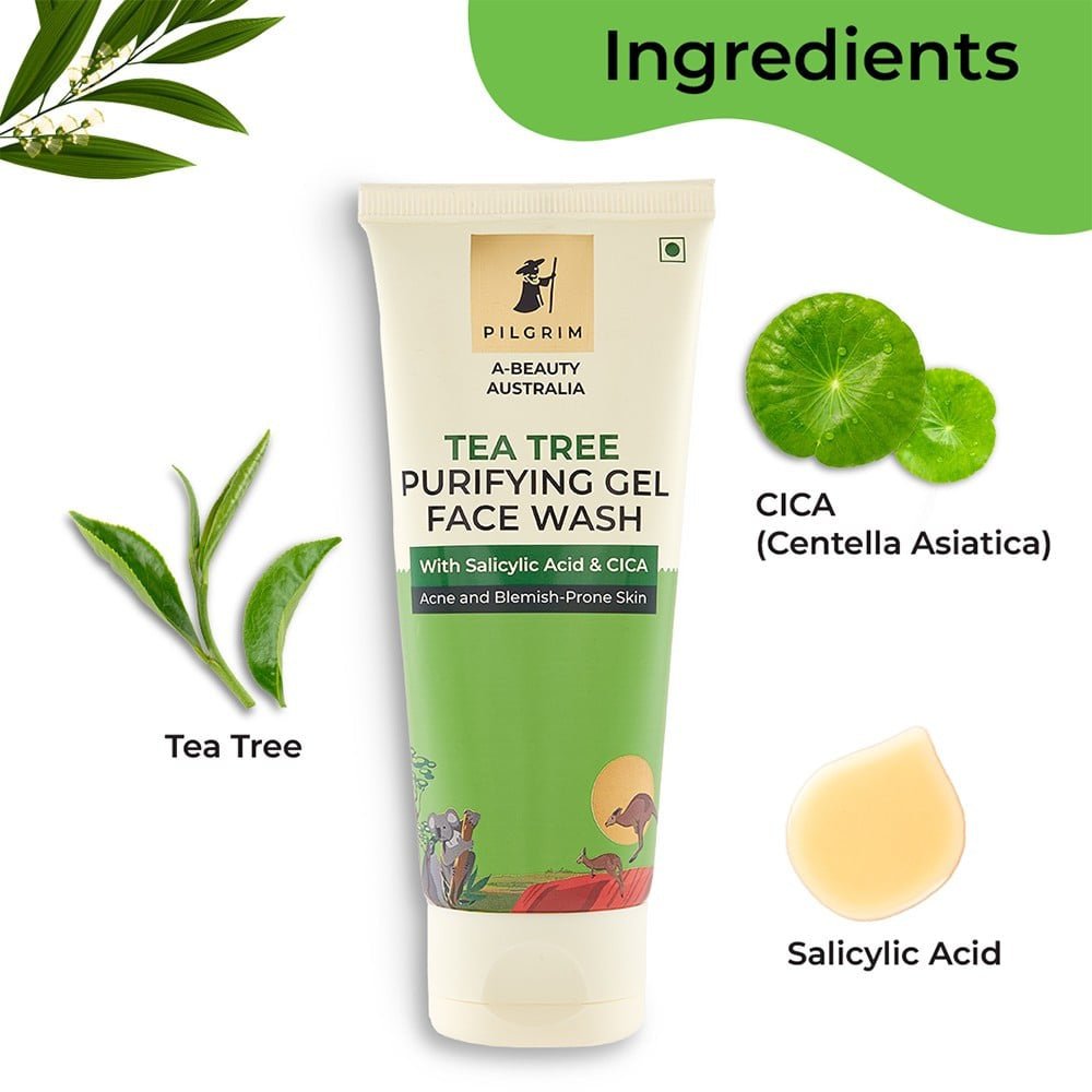 Pilgrim Tea Tree Purifying Gel Face Wash : 100 ml