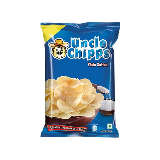 Uncle Chipps Plain Salted Potato Chips : 80 g