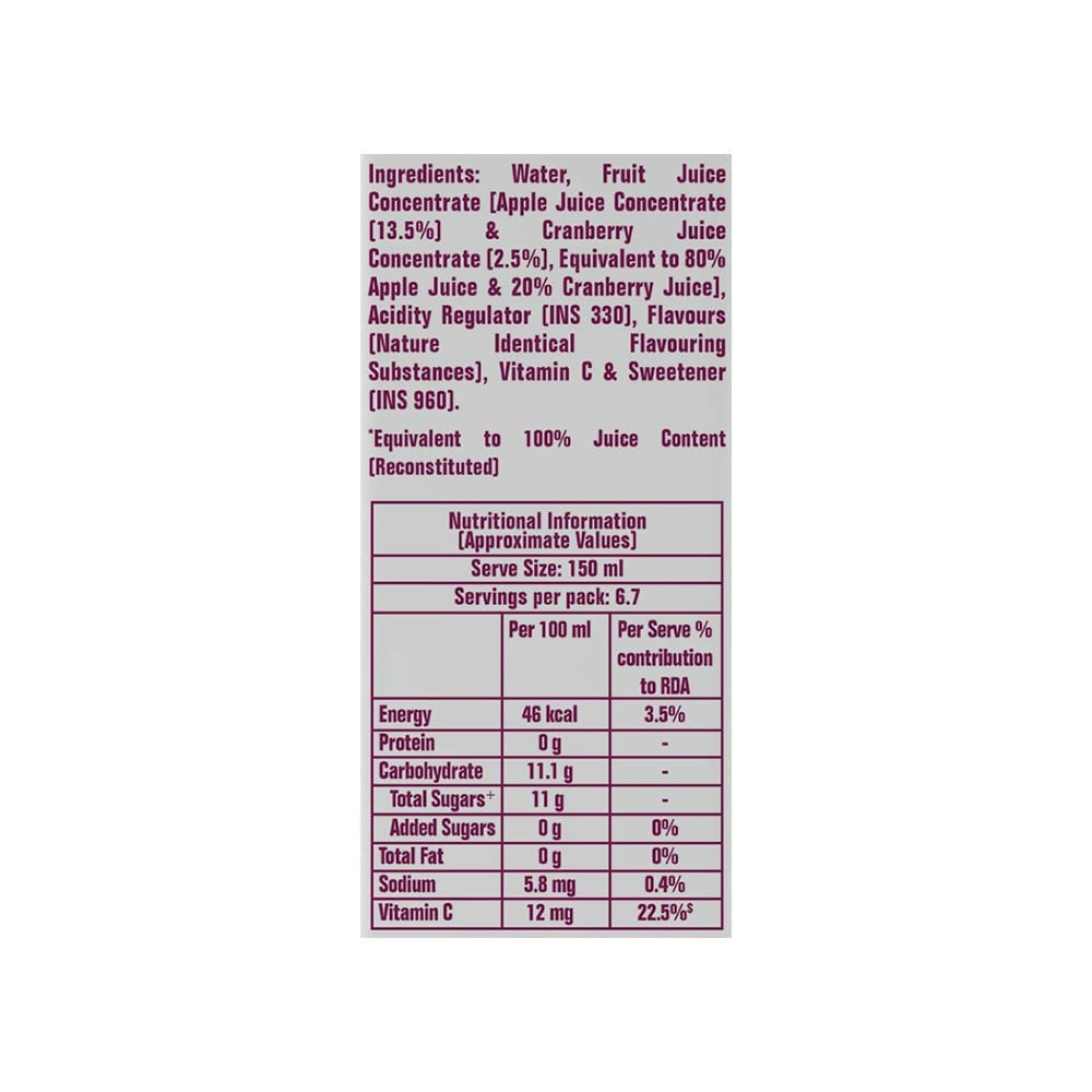 Real Activ Cranberry Juice : 1 ltr