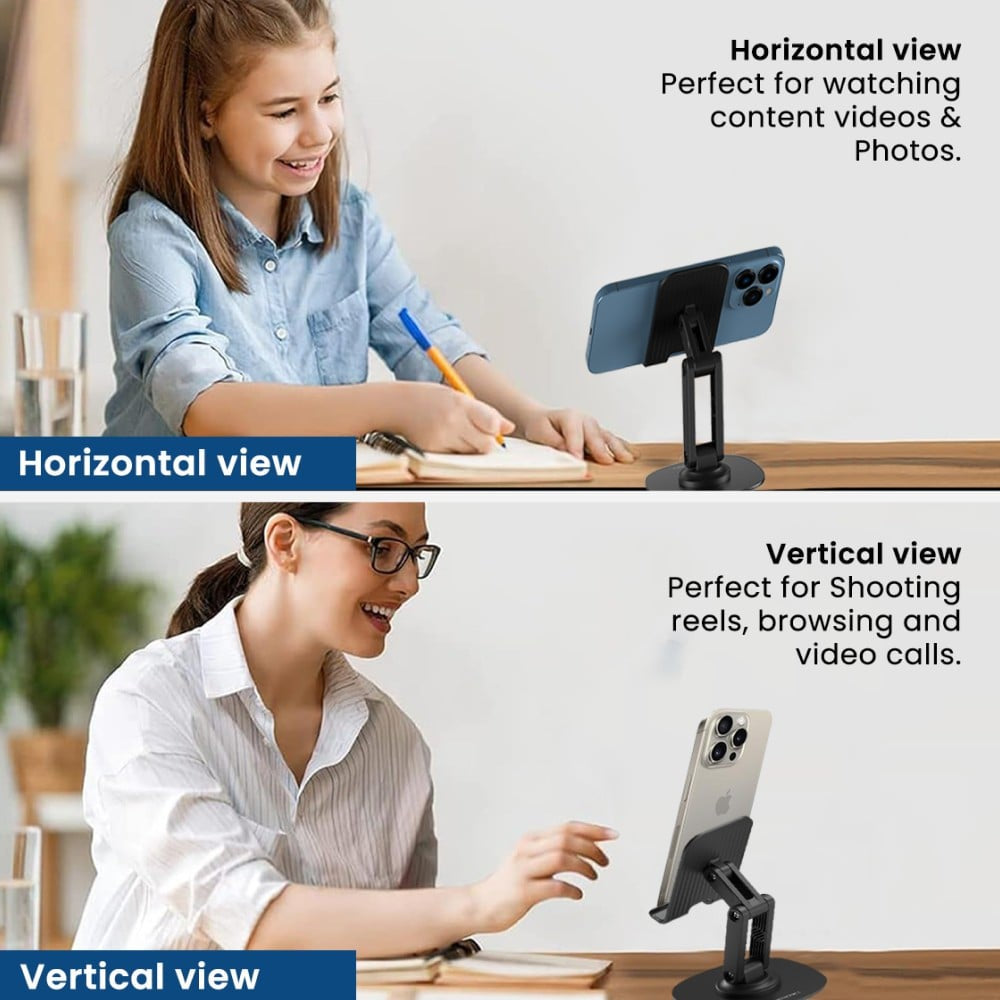 Portronics Mobot III Mobile Stand (Black) : 1 unit