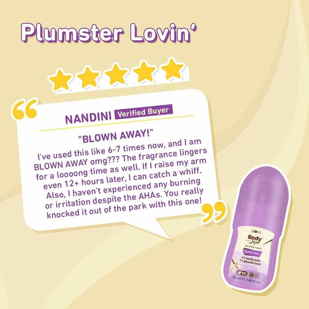 Plum BodyLovin' Vanilla Vibes Deodorant Roll on : 50 ml