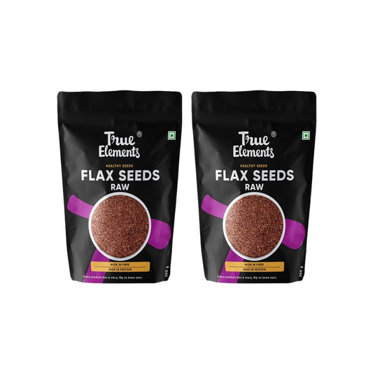 True Elements Flax Seeds - Fibre and Protein Rich - Pack of 2 : 2 x 250 g