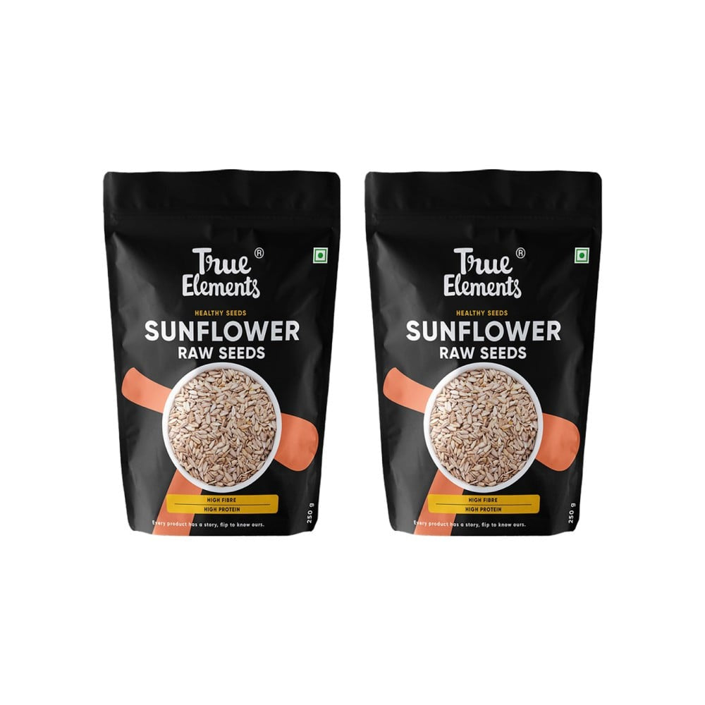 True Elements Raw Sunflower Seeds (250 g) - Pack of 2 : 2 x 250 g