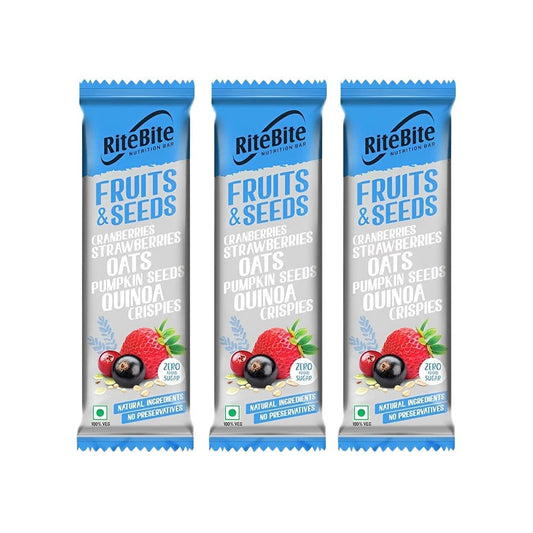 RiteBite Fruits & Seeds Nutrition Bar - Pack of 3 : 3 x 35 g