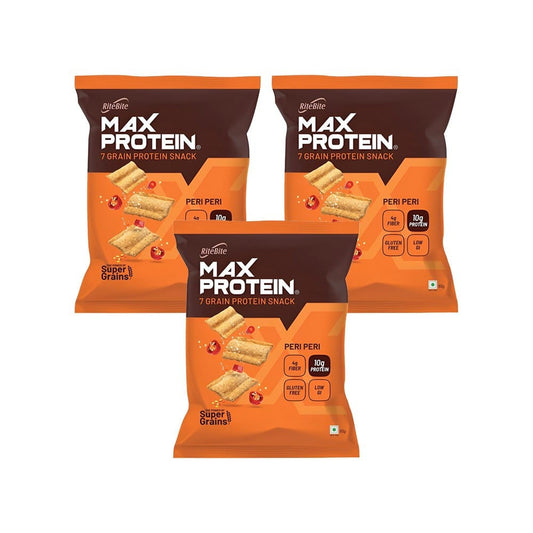 RiteBite Max Protein Peri Peri Chips - Pack of 3 : 3 x 60 g