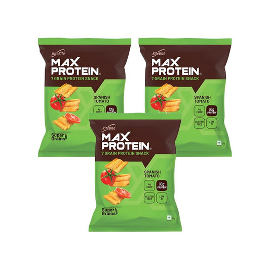 RiteBite Max Protein Spanish Tomato Chips - Pack of 3 : 3 x 60 g