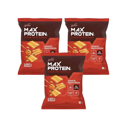 RiteBite Max Protein Chinese Manchurian Chips - Pack of 3 : 3 x 60 g