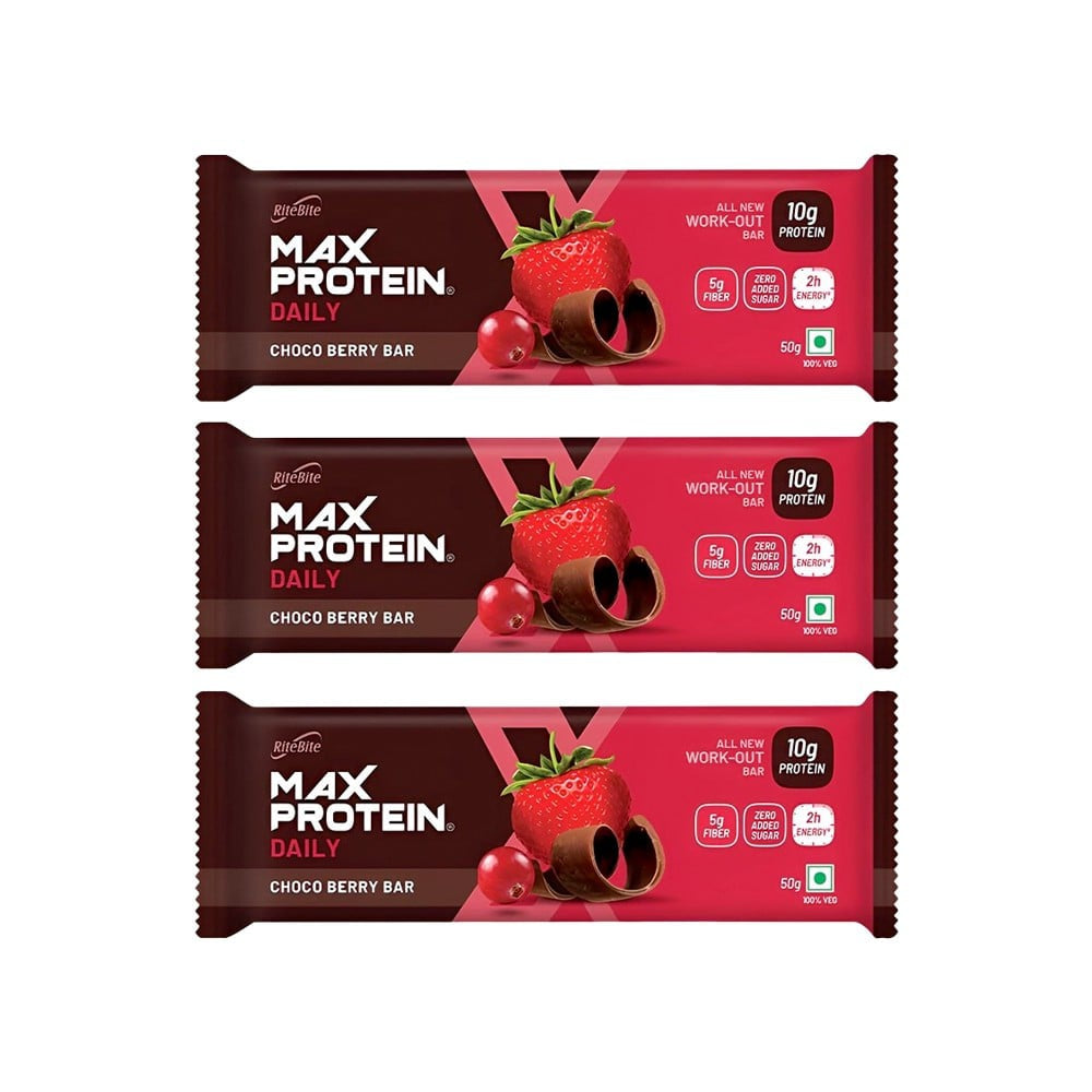 RiteBite Max Protein Daily Choco Berry Protein Bar - Pack of 3 : 3 x 50 g