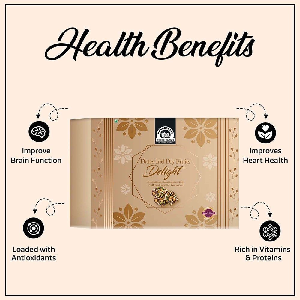 Wonderland Foods Dates and Dry Fruits Delight Bites : 200 g