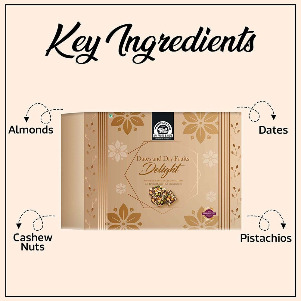 Wonderland Foods Dates and Dry Fruits Delight Bites : 200 g