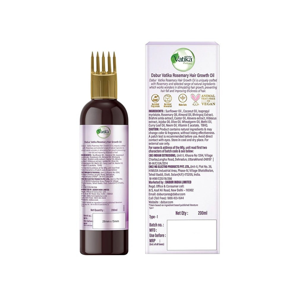 Dabur Vatika Rosemary Hair Growth Hair Oil : 200 ml