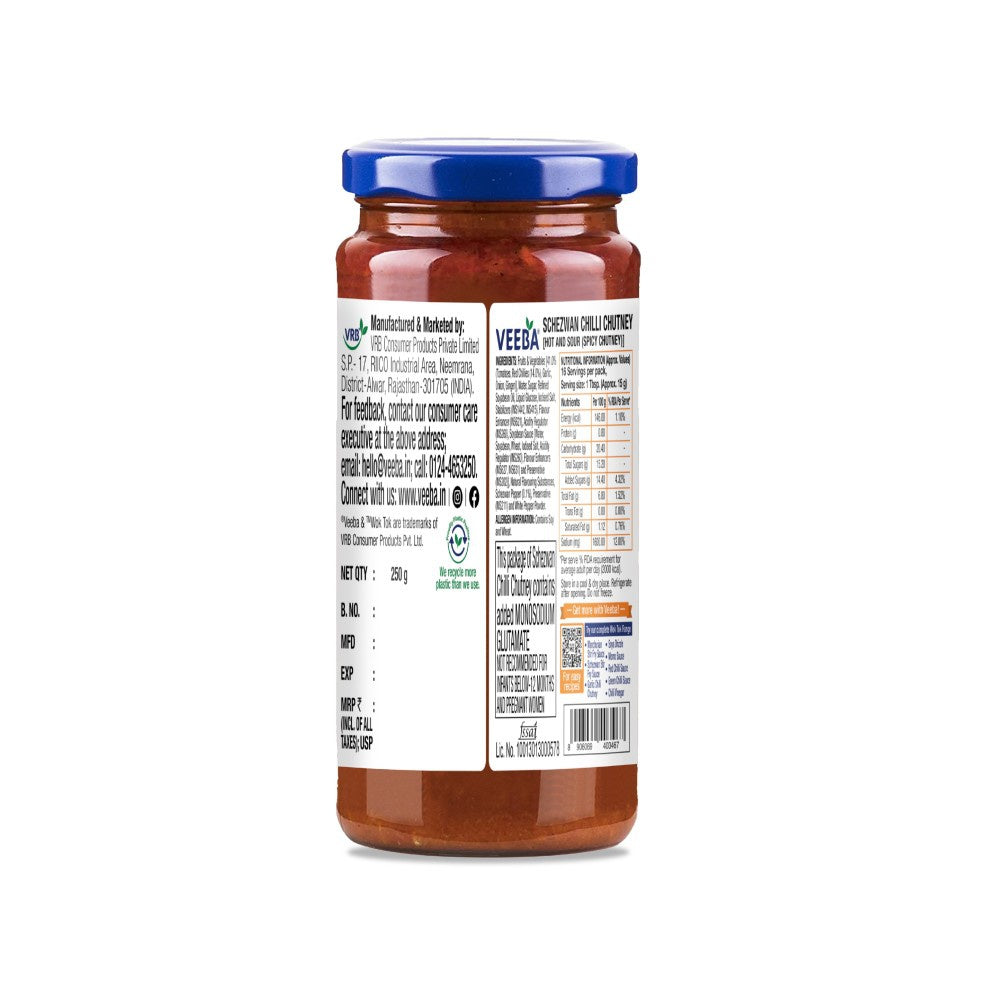 Veeba Wok Tok Chilli Schezwan Chutney : 250 g