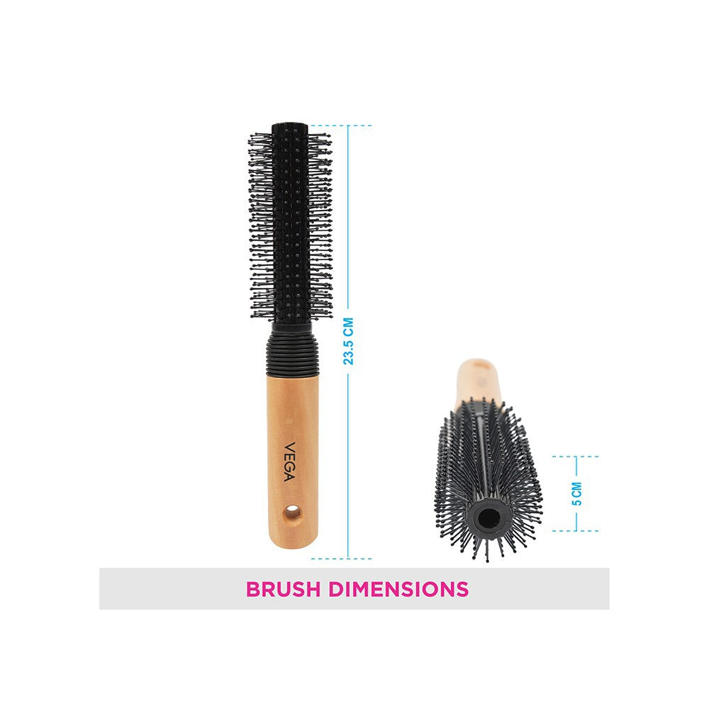 Vega Round Hair Brush (Black) : 1 unit