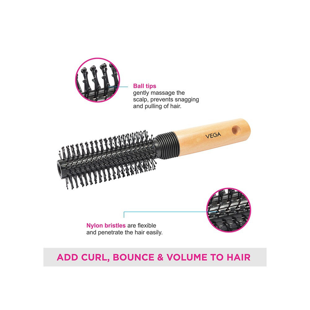 Vega Round Hair Brush (Black) : 1 unit