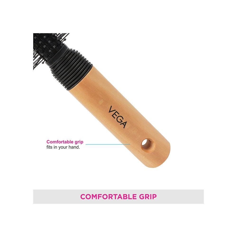 Vega Round Hair Brush (Black) : 1 unit