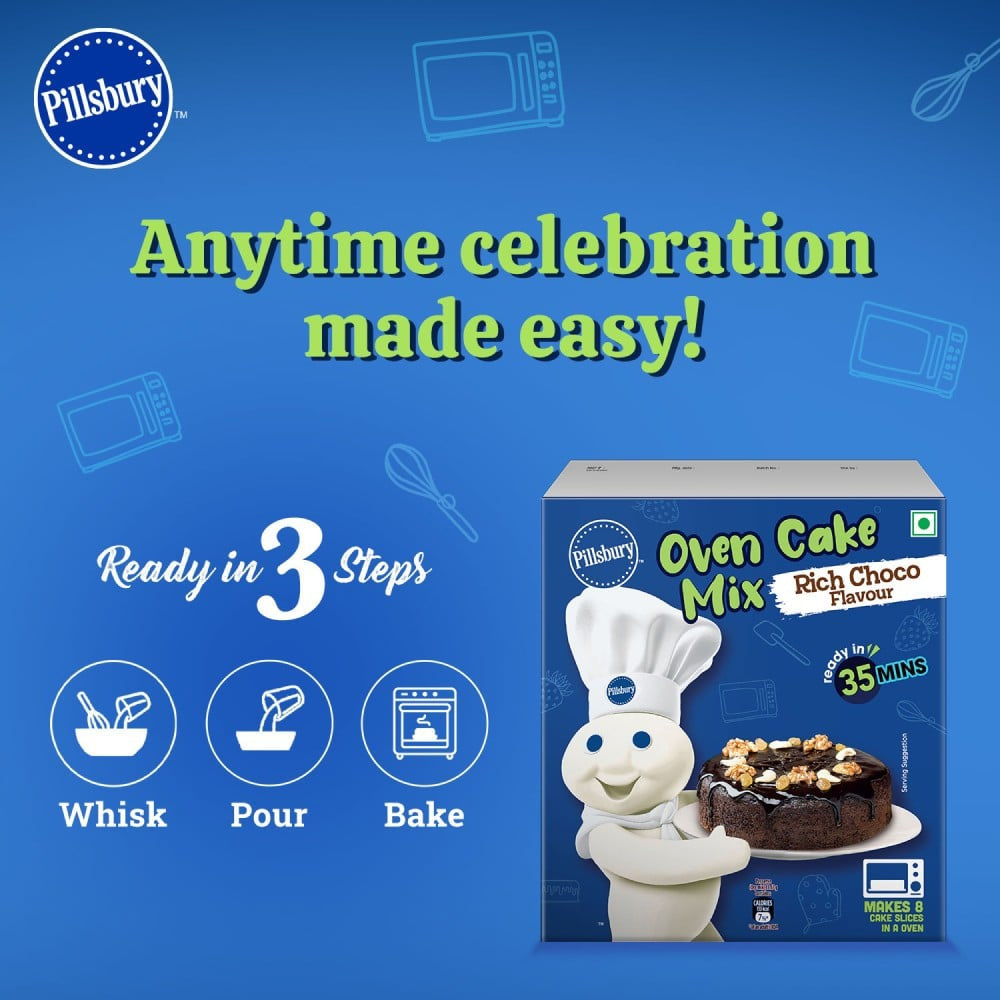 Pillsbury Rich Choco Oven Cake Mix (Egg less) : 270g