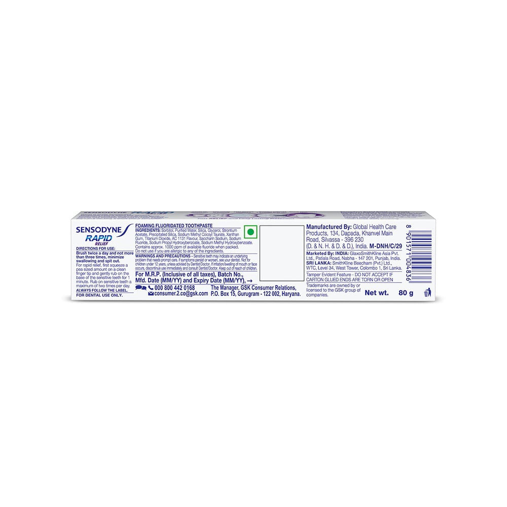 Sensodyne Rapid Relief Sensitive Toothpaste : 80 g