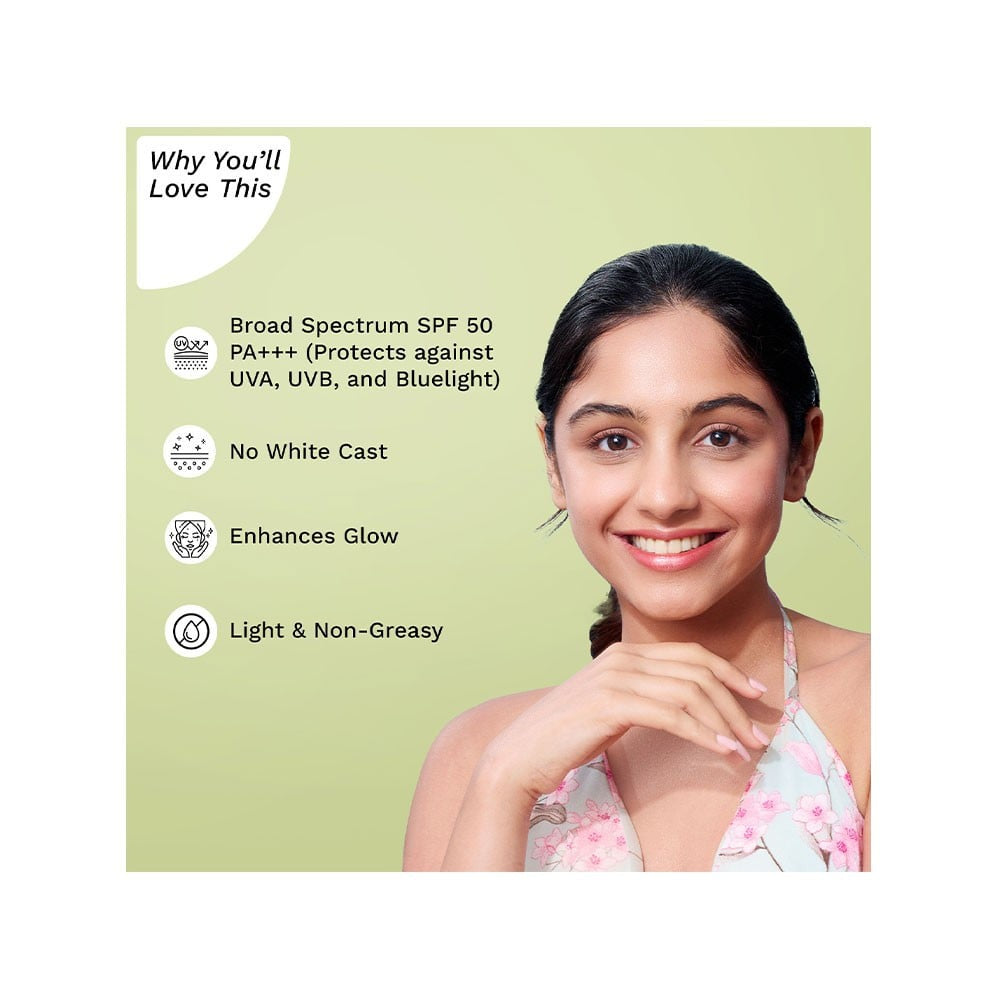 Pilgrim 2% Niacinamide Glow Sunscreen (with SPF 50 PA+++) - Pack of 2 : 2 x 50 g