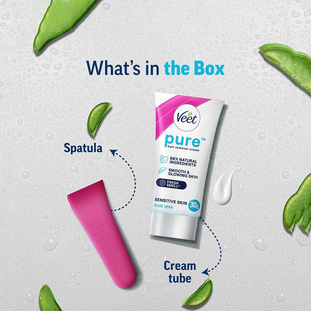 Veet Aloe Vera Sensitive Skin Hair Removal Cream - Pack of 3 : 3 x 30 g