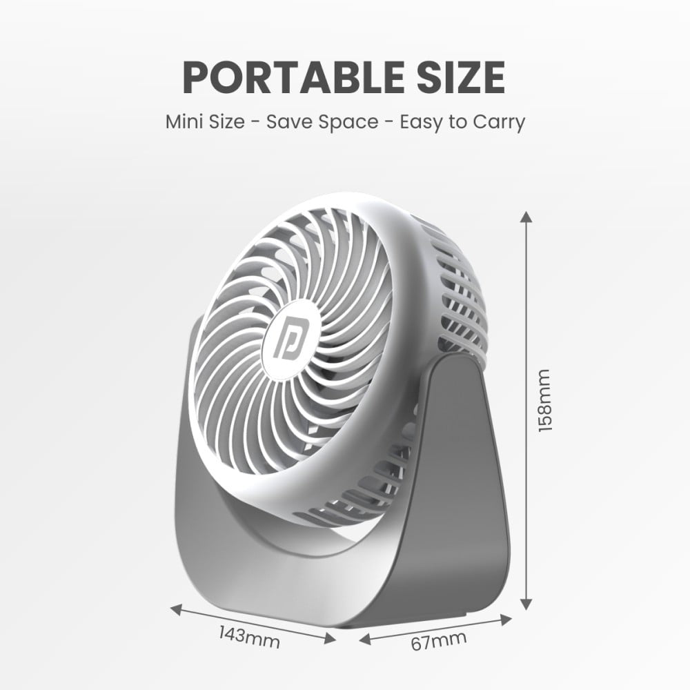 Portronics Toofan Portable Fan (White & Grey, 5W) : 1 unit