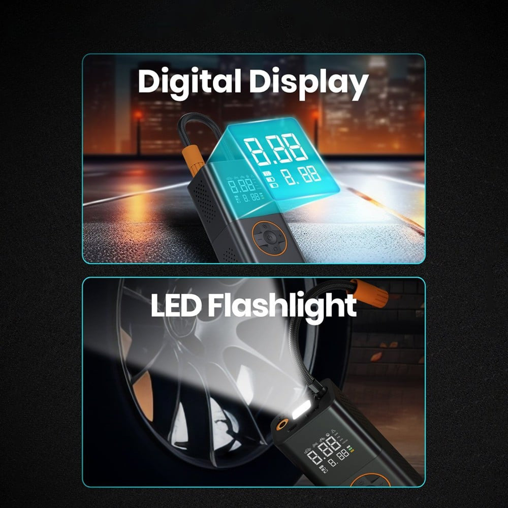 Portronics Vayu 3.0 Tyre Inflator with 150 PSI Pressure, 4000 mAh Battery : 1 unit