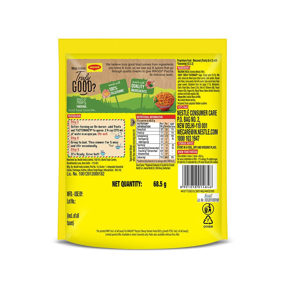 Maggi Cheesy Tomato Twist Instant Pasta : 68.5 g