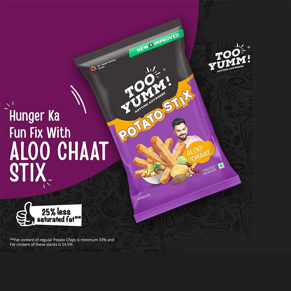 Too Yumm Baked Potato Stix Aloo Chaat Crisps - Pack of 3 : 3 x 70 g