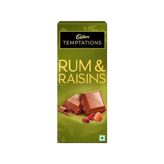 Cadbury Temptations Rum & Raisins Premium Flavoured Chocolate Bar : 72 g